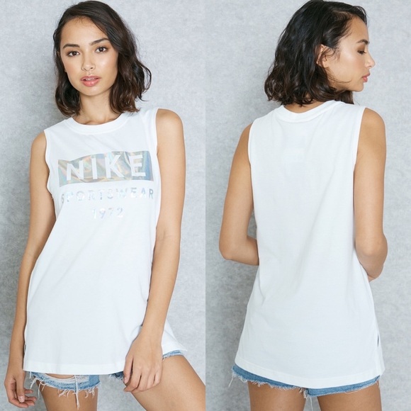 Nike | white holographic logo sportswear tank - Picture 1 of 6